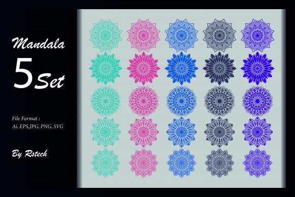 Download Mandala Ornamental Background Set - Ornamental background Collection