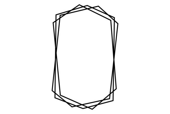 Download Art Deco Frame. Black Line Polygon Borde - Polygon Collection