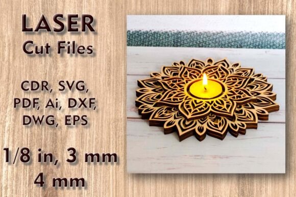Download Candle Holder Mandala Laser Cut Files - Cut file Collection