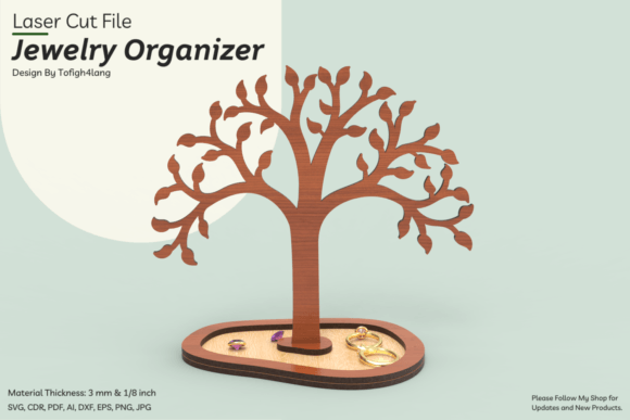 Download Tree Jewelry Display | Laser Cut File - Cut file Collection